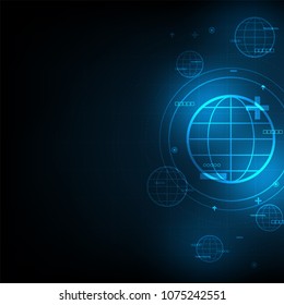 Vector in the concept of communication technology that covers the world.