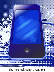 Vector concept communicator on the abstract blue background