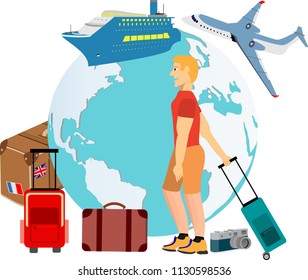 Vector concept composition about travel  illustration travel elements 