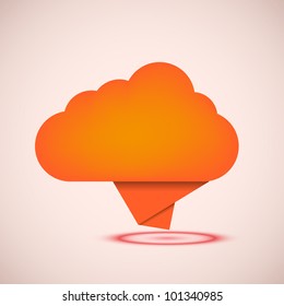 Vector concept computer cloud with bubble speech. Eps10