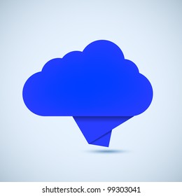 Vector concept computer cloud with bubble speech