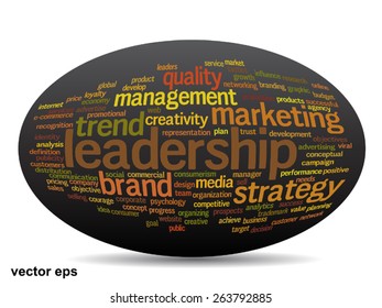 Concepto vectorial o nube de palabras abstracta 3D conceptual ovalada o elipse sobre fondo blanco, metáfora para negocios, tendencia, medios, enfoque, mercado, valor, producto, publicidad, cliente, nube de palabras corporativas