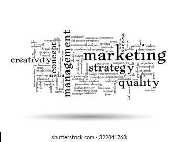 Vector concept or conceptual abstract business success or marketing word cloud or wordcloud isolated on background 
