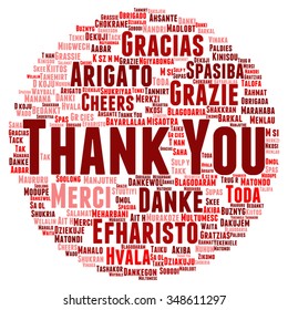 Vector concept conceptual abstract circle thank you word cloud in different languages multilingual for education or Thanksgiving Day  metaphor to appreciation, multicultural, friendship tourism travel