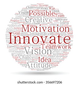 Vector concept or conceptual abstract creative business word cloud on white background, metaphor to teamwork, innovation, possible, creativity, leadership, management, successful, corporate, strategy