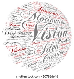 Vector concept or conceptual abstract creative business word cloud on white background metaphor to teamwork, innovation, possible, creativity, leadership, management, successful, corporate, strategy