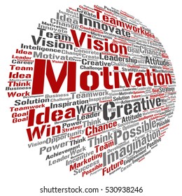 Vector concept or conceptual abstract creative business word cloud on white background, metaphor to teamwork, innovation, possible, creativity, leadership, management, successful, corporate, strategy