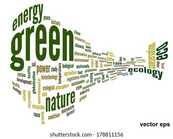 Vector concept or conceptual abstract green ecology and conservation word cloud text on white background, metaphor to environment, recycle, earth, alternative, protection, energy, eco friendly or bio