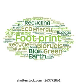 Vector concept or conceptual abstract green ecology and conservation word cloud text on white background, metaphor to environment, recycle, earth, alternative, protection, energy, eco friendly or bio