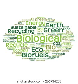 Vector concept or conceptual abstract green ecology and conservation word cloud text on white background, metaphor to environment, recycle, earth, alternative, protection, energy, eco friendly or bio