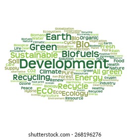 Vector concept or conceptual abstract green ecology and conservation word cloud text on white background, metaphor to environment, recycle, earth, alternative, protection, energy, eco friendly or bio