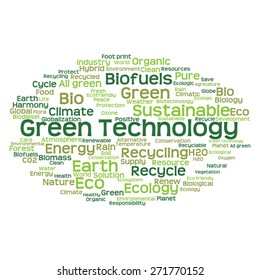 Vektor-Konzept oder konzeptionell abstrakte grüne Ökologie und Konservierungswortwolke auf weißem Hintergrund, Metapher für Umwelt, Recycling, Erde, Alternative, Schutz, Energie, umweltfreundlich oder bio