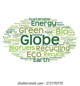 Vector concept or conceptual abstract green ecology and conservation word cloud text on white background, metaphor to environment, recycle, earth, alternative, protection, energy, eco friendly or bio