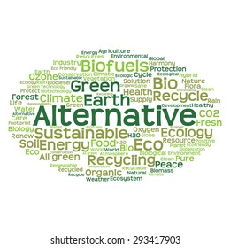 Vector concept or conceptual abstract green ecology and conservation word cloud