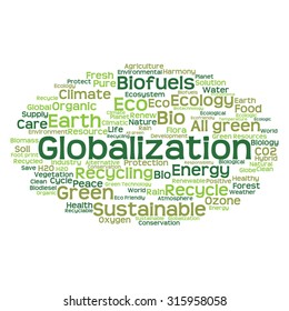 Vector concept or conceptual abstract green ecology and conservation word cloud text on white background, metaphor to environment, recycle, earth, alternative, protection, energy, eco friendly or bio