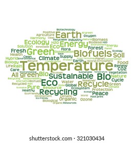 Vector concept or conceptual abstract green ecology and conservation word cloud text on white background, metaphor to environment, recycle, earth, alternative, protection, energy, eco friendly or bio