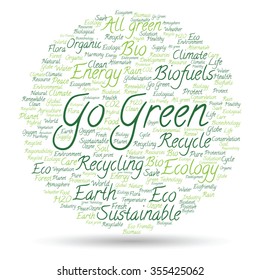 Vector concept or conceptual abstract green ecology and conservation word cloud text on white background, metaphor to environment, recycle, earth, alternative, protection, energy, eco friendly or bio