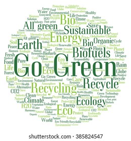 Vector concept or conceptual abstract green ecology and conservation word cloud text on white background, metaphor to environment, recycle, earth, alternative, protection, energy, eco friendly or bio