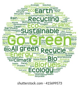 Vector concept or conceptual abstract green ecology and conservation word cloud text on white background, metaphor to environment, recycle, earth, alternative, protection, energy, eco friendly or bio