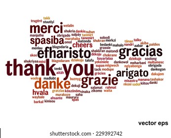 Vector concept or conceptual abstract thank you word cloud in different languages or multilingual for education or thanksgiving day, metaphor to appreciation, multicultural, friendship, tourism travel