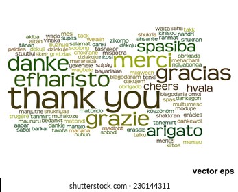 Vector concept or conceptual abstract thank you word cloud in different languages or multilingual for education or thanksgiving day, metaphor to appreciation, multicultural, friendship, tourism travel