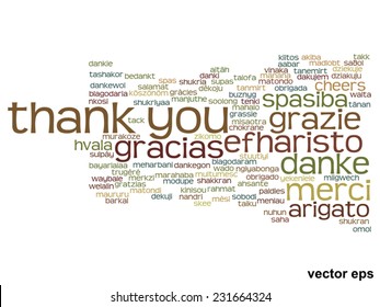 Vector concept or conceptual abstract thank you word cloud in different languages or multilingual for education or thanksgiving day, metaphor to appreciation, multicultural, friendship, tourism travel