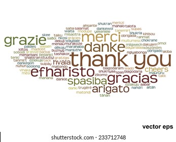 Vector concept or conceptual abstract thank you word cloud in different languages or multilingual for education or thanksgiving day, metaphor to appreciation, multicultural, friendship, tourism travel