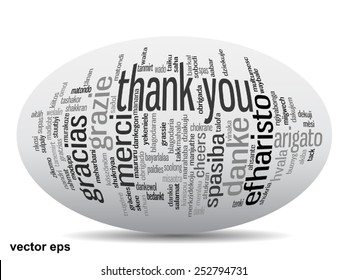 Vector concept or conceptual abstract thank you word cloud in different languages or multilingual for education or thanksgiving day, metaphor to appreciation, multicultural, friendship, tourism travel