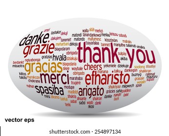 Vector concept or conceptual abstract thank you word cloud in different languages or multilingual for education or thanksgiving day, metaphor to appreciation, multicultural, friendship, tourism travel