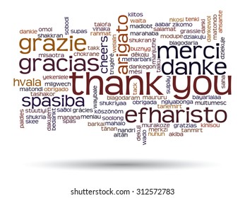 Vector concept or conceptual abstract thank you word cloud in different languages or multilingual for education or thanksgiving day, metaphor to appreciation, multicultural, friendship, tourism travel