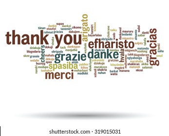 Vector concept or conceptual abstract thank you word cloud in different languages or multilingual for education or thanksgiving day, metaphor to appreciation, multicultural, friendship, tourism travel