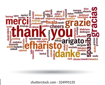 Vector concept or conceptual abstract thank you word cloud in different languages or multilingual for education or thanksgiving day, metaphor to appreciation, multicultural, friendship, tourism travel