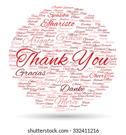 Vector concept or conceptual abstract thank you word cloud in different languages or multilingual for education or thanksgiving day, metaphor to appreciation, multicultural, friendship, tourism travel