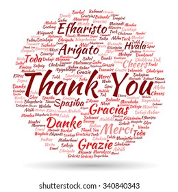 Vector concept or conceptual abstract thank you word cloud in different languages or multilingual for education or thanksgiving day, metaphor to appreciation, multicultural, friendship, tourism travel