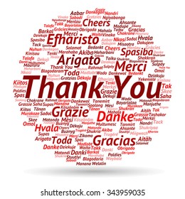 Vector concept or conceptual abstract thank you word cloud in different languages or multilingual for education or thanksgiving day, metaphor to appreciation, multicultural, friendship, tourism travel