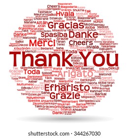Vector concept or conceptual abstract thank you word cloud in different languages or multilingual for education or thanksgiving day, metaphor to appreciation, multicultural, friendship, tourism travel