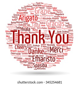 Vector concept or conceptual abstract thank you word cloud, different languages or multilingual for education or thanksgiving day, metaphor to appreciation, multicultural, friendship, tourism travel