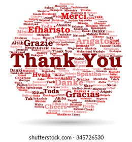 Vector concept or conceptual abstract thank you word cloud in different languages or multilingual for education or thanksgiving day, metaphor to appreciation, multicultural, friendship, tourism travel