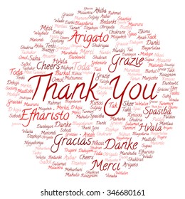 Vector concept or conceptual abstract thank you word cloud in different languages or multilingual for education or thanksgiving day, metaphor to appreciation, multicultural, friendship, tourism travel