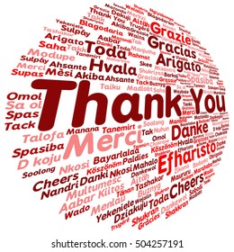 Vector concept or conceptual abstract thank you word cloud in different languages or multilingual for education or thanksgiving day, metaphor to appreciation, multicultural, friendship, tourism travel