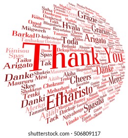 Vector concept or conceptual abstract thank you word cloud in different languages or multilingual for education or Thanksgiving Day metaphor to appreciation, multicultural, friendship, tourism travel