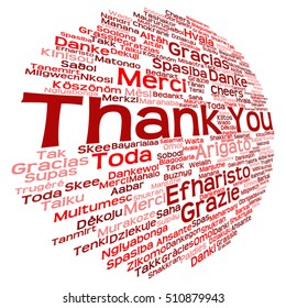 Vector concept or conceptual abstract thank you word cloud in different languages or multilingual for education or Thanksgiving Day metaphor to appreciation, multicultural, friendship, tourism travel
