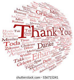 Vector concept or conceptual abstract thank you word cloud in different languages or multilingual for education or Thanksgiving Day, metaphor to appreciation, multicultural, friendship, tourism travel