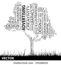 Vector concept or conceptual abstract tree and grass shape isolated on white background for design, graphic, nature, child, young, idea, style, creative, fashion, artist , art, decor abstract project