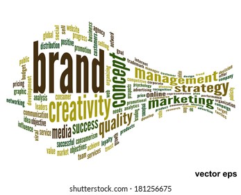 Vector concept or conceptual abstract word cloud on white background as metaphor for business, trend, media, focus, market, value, product, advertising or customer. Also for corporate wordcloud