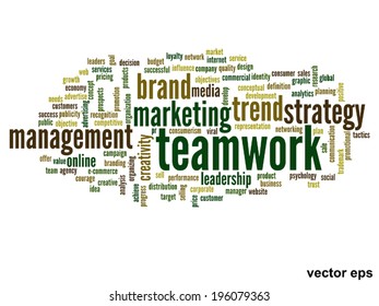 Vector concept or conceptual abstract word cloud on white background as metaphor for business, trend, media, focus, market, value, product, advertising or customer. Also for corporate wordcloud