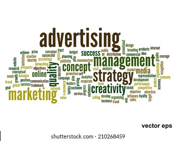 Vector concept or conceptual abstract word cloud on white background as metaphor for business, trend, media, focus, market, value, product, advertising or customer. Also for corporate wordcloud
