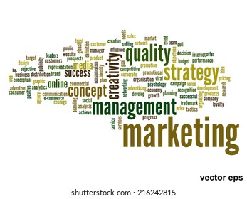 Vector concept or conceptual abstract word cloud on white background as metaphor for business, trend, media, focus, market, value, product, advertising or customer. Also for corporate wordcloud