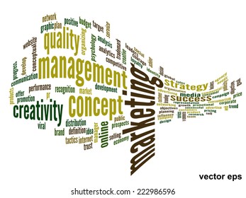 Vector concept or conceptual abstract word cloud on white background as metaphor for business, trend, media, focus, market, value, product, advertising or customer. Also for corporate wordcloud