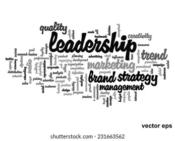 Conceito vetorial ou palavra abstrata conceitual nuvem no fundo branco como metáfora para negócios, tendência, mídia, foco, mercado, valor, produto, publicidade ou cliente. Também para nuvem de palavras corporativa
